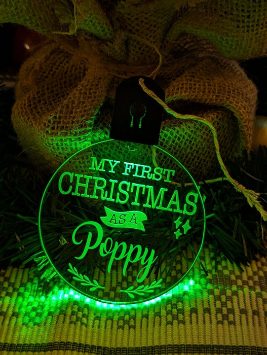 My First Christmas as a Poppy Personalised Bauble Light Decoration - KustomboxNight Lights & Ambient LightingKustomboxBauble - Standard Size