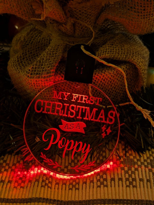 My First Christmas as a Poppy Personalised Bauble Light Decoration - KustomboxNight Lights & Ambient LightingKustomboxBauble - Standard Size