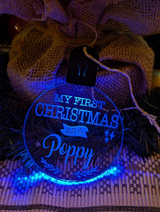 My First Christmas as a Poppy Personalised Bauble Light Decoration - KustomboxNight Lights & Ambient LightingKustomboxBauble - Standard Size