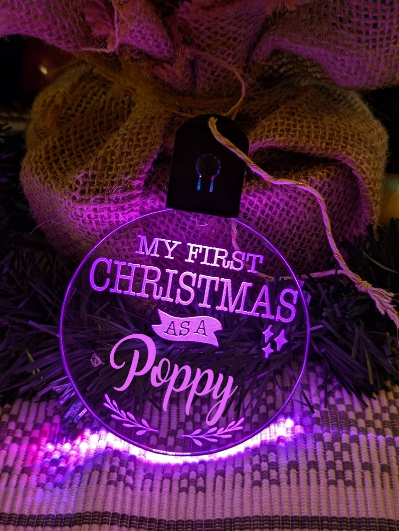 My First Christmas as a Poppy Personalised Bauble Light Decoration - KustomboxNight Lights & Ambient LightingKustomboxBauble - Standard Size
