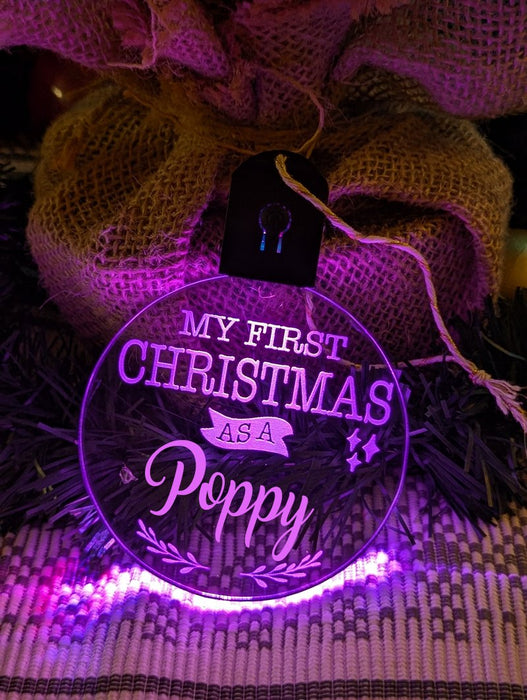 My First Christmas as a Poppy Personalised Bauble Light Decoration - KustomboxNight Lights & Ambient LightingKustomboxBauble - Standard Size