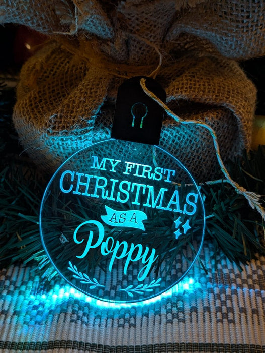 My First Christmas as a Poppy Personalised Bauble Light Decoration - KustomboxNight Lights & Ambient LightingKustomboxBauble - Standard Size