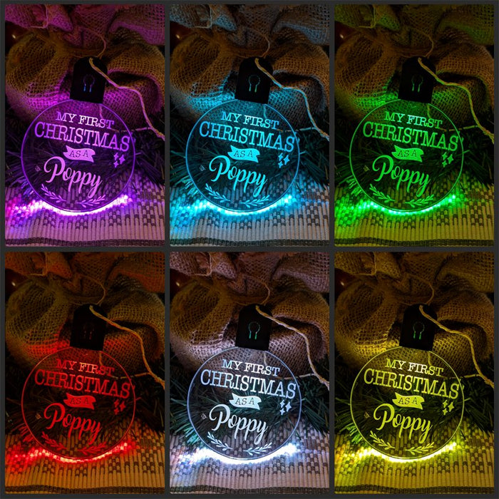 My First Christmas as a Poppy Personalised Bauble Light Decoration - KustomboxNight Lights & Ambient LightingKustomboxBauble - Standard Size