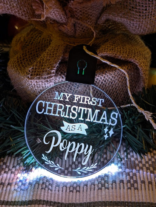 My First Christmas as a Poppy Personalised Bauble Light Decoration - KustomboxNight Lights & Ambient LightingKustomboxBauble - Standard Size