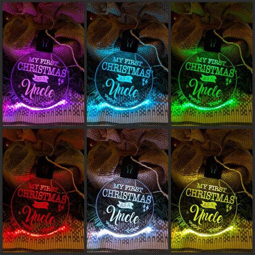 My First Christmas as a Uncle Personalised Bauble Light Decoration - KustomboxNight Lights & Ambient LightingKustomboxBauble - Standard Size