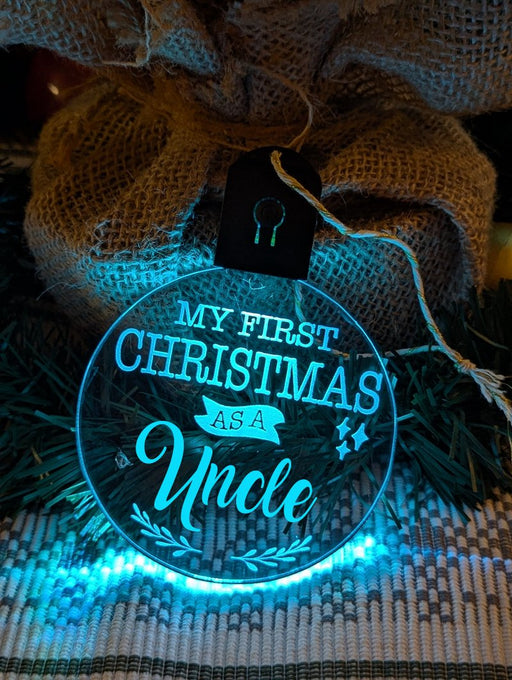 My First Christmas as a Uncle Personalised Bauble Light Decoration - KustomboxNight Lights & Ambient LightingKustomboxBauble - Standard Size