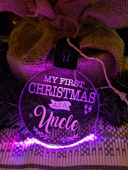 My First Christmas as a Uncle Personalised Bauble Light Decoration - KustomboxNight Lights & Ambient LightingKustomboxBauble - Standard Size