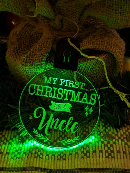 My First Christmas as a Uncle Personalised Bauble Light Decoration - KustomboxNight Lights & Ambient LightingKustomboxBauble - Standard Size