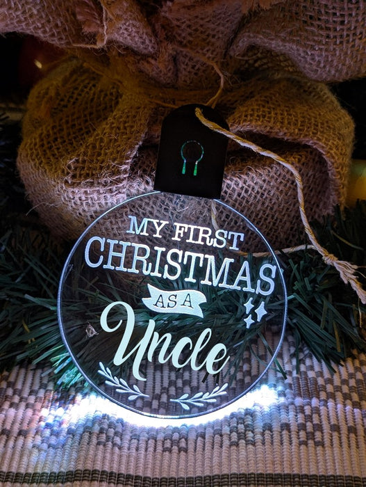 My First Christmas as a Uncle Personalised Bauble Light Decoration - KustomboxNight Lights & Ambient LightingKustomboxBauble - Standard Size
