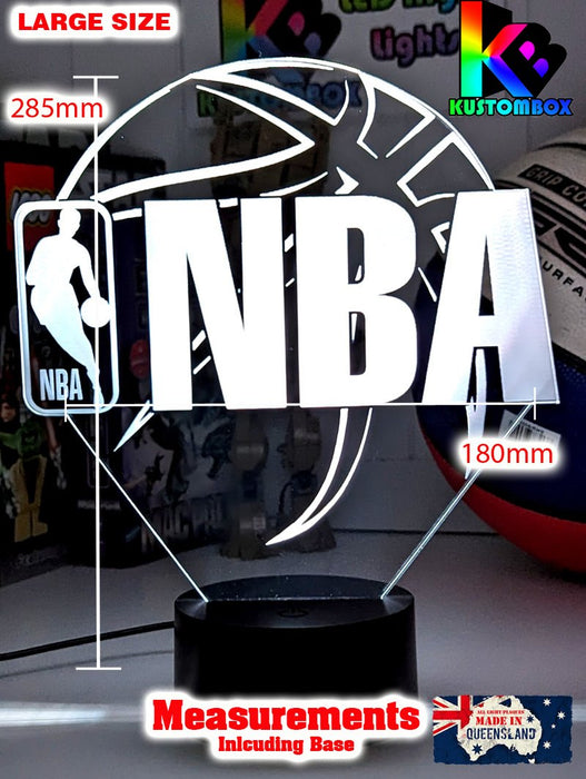 NBA BASKETBALL LOGO 3D LED NIGHT LIGHT LAMP + REMOTE CONTROL - KustomboxNight Lights & Ambient LightingKustomboxStandard Black Base