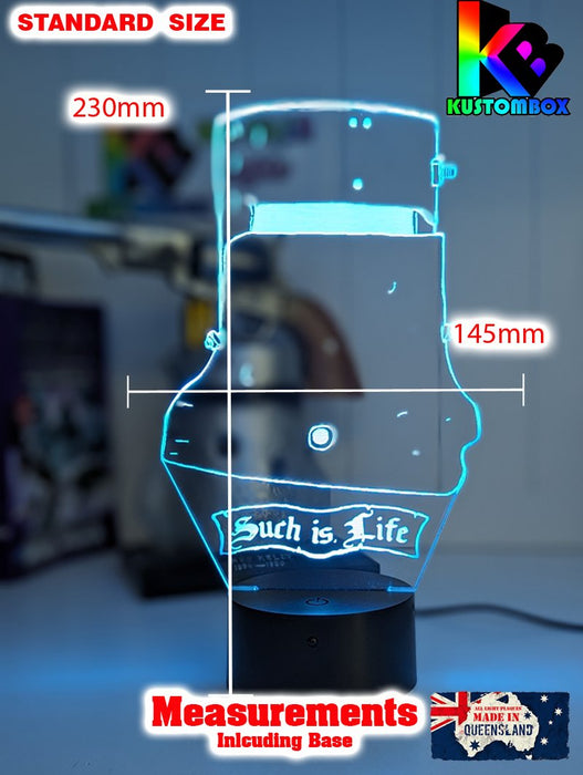 NED KELLY HELMET SUCH IS LIFE 3D LED Night Light Lamp - KustomboxNight Lights & Ambient LightingKustomboxStandard Size