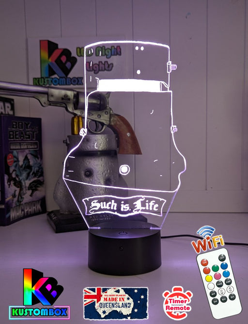 NED KELLY HELMET SUCH IS LIFE 3D LED Night Light Lamp - KustomboxNight Lights & Ambient LightingKustomboxStandard Size