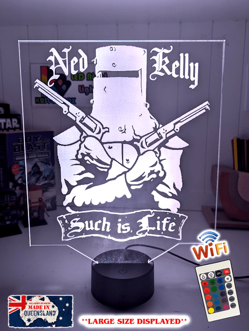 Ned Kelly Wanted Dead or Alive Such is Life 3D LED Night Light Lamp - KustomboxNight Lights & Ambient LightingKustomboxStandard Size no Name
