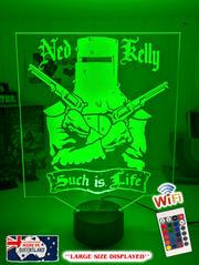 Ned Kelly Wanted Dead or Alive Such is Life 3D LED Night Light Lamp - KustomboxNight Lights & Ambient LightingKustomboxStandard Size no Name