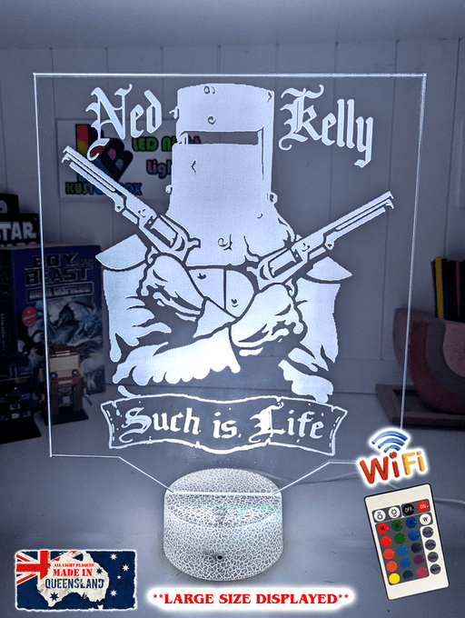 Ned Kelly Wanted Dead or Alive Such is Life 3D LED Night Light Lamp - KustomboxNight Lights & Ambient LightingKustomboxStandard Size no Name