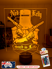 Ned Kelly Wanted Dead or Alive Such is Life 3D LED Night Light Lamp - KustomboxNight Lights & Ambient LightingKustomboxStandard Size no Name