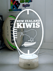 NEW ZEALAND KIWIS Rugby League Ball Personalised Name 3D LED Night Light Lamp - KustomboxNight Lights & Ambient LightingKustomboxStandard Size