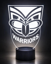 New Zealand Warriors 3D LED Night Light Personalised Name Lamp 16 Colour Remote - KustomboxNight Lights & Ambient LightingKustomboxStandard Size