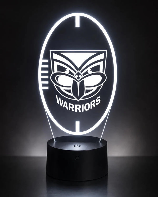 New Zealand Warriors Personalised Ball Shaped 3D LED Night Light Name Lamp - KustomboxNight Lights & Ambient LightingKustomboxStandard Size