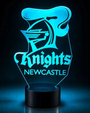 Newcastle Knights 3D LED Night Light Personalised Name Lamp 16 Colour Remote - KustomboxNight Lights & Ambient LightingKustomboxStandard Size