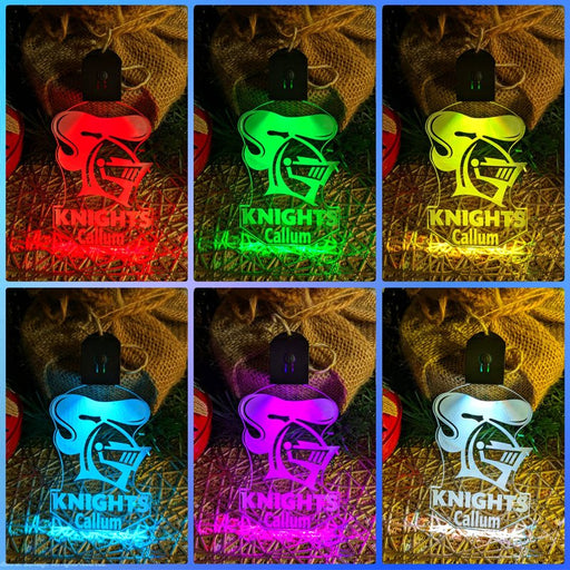 Newcastle Knights Football Personalised Christmas Bauble 3D LED Light Decoration - KustomboxNight Lights & Ambient LightingKustomboxBauble - No Name