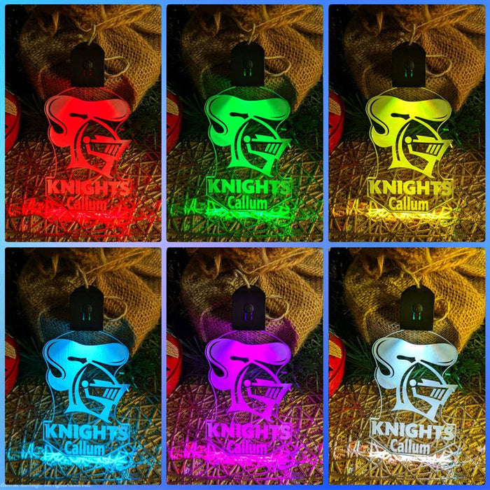 Newcastle Knights Football Personalised Christmas Bauble 3D LED Light Decoration - KustomboxNight Lights & Ambient LightingKustomboxBauble - No Name