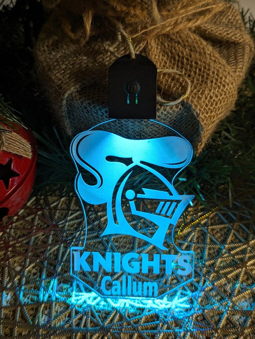 Newcastle Knights Football Personalised Christmas Bauble 3D LED Light Decoration - KustomboxNight Lights & Ambient LightingKustomboxBauble - No Name