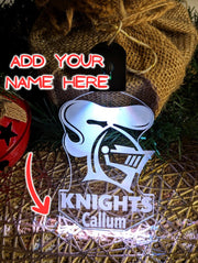 Newcastle Knights Football Personalised Christmas Bauble 3D LED Light Decoration - KustomboxNight Lights & Ambient LightingKustomboxBauble - No Name