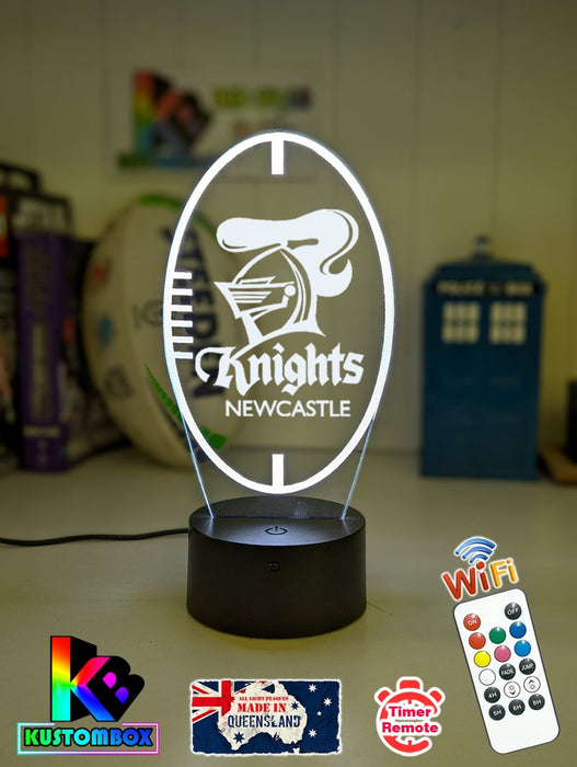 Newcastle Knights Rugby League Club 3D LED Night Light - KustomboxNight Lights & Ambient LightingKustomboxStandard Size