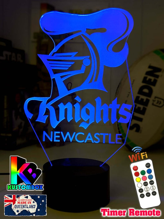 NEWCASTLE KNIGHTS Rugby League Football Club 3D LED Night Light - KustomboxNight Lights & Ambient LightingKustomboxStandard Size