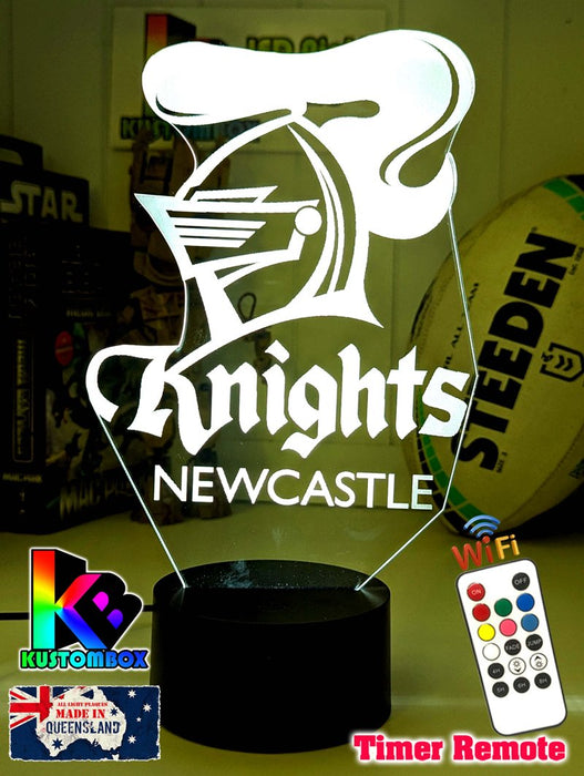 NEWCASTLE KNIGHTS Rugby League Football Club 3D LED Night Light - KustomboxNight Lights & Ambient LightingKustomboxStandard Size