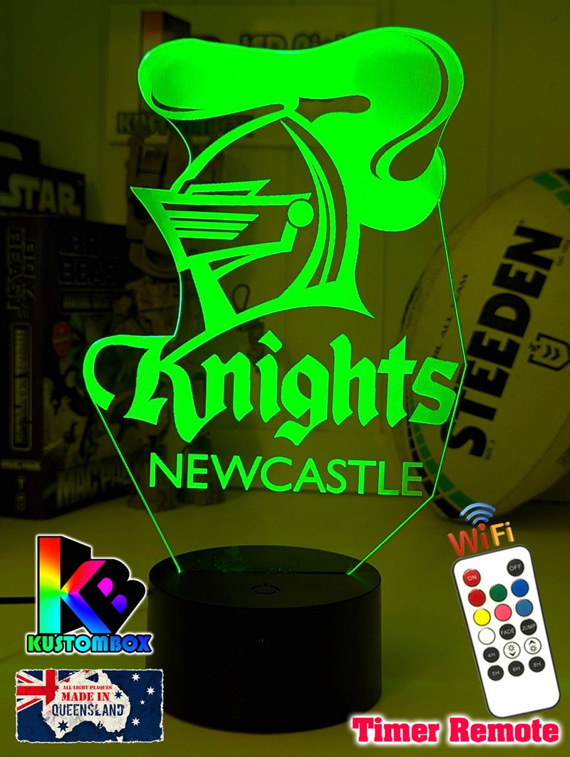 NEWCASTLE KNIGHTS Rugby League Football Club 3D LED Night Light - KustomboxNight Lights & Ambient LightingKustomboxStandard Size
