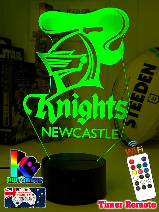 NEWCASTLE KNIGHTS Rugby League Football Club 3D LED Night Light - KustomboxNight Lights & Ambient LightingKustomboxStandard Size