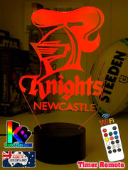 NEWCASTLE KNIGHTS Rugby League Football Club 3D LED Night Light - KustomboxNight Lights & Ambient LightingKustomboxStandard Size