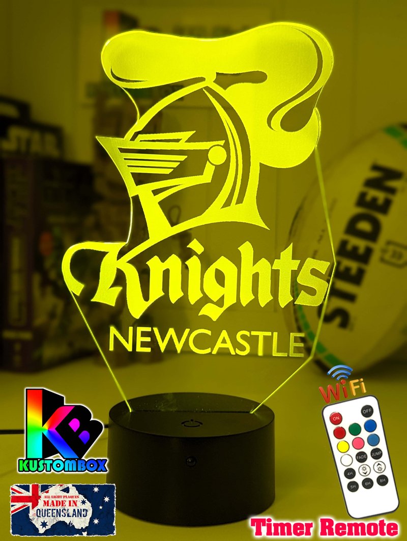 NEWCASTLE KNIGHTS Rugby League Football Club 3D LED Night Light - KustomboxNight Lights & Ambient LightingKustomboxStandard Size
