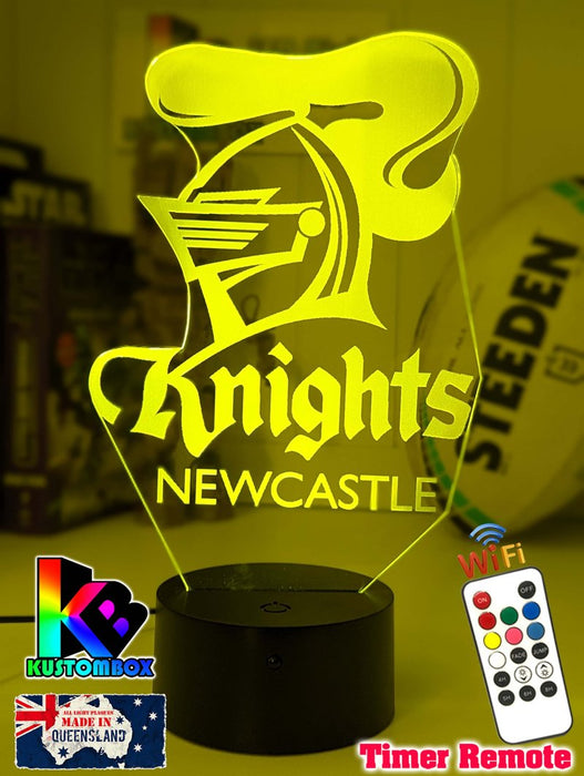 NEWCASTLE KNIGHTS Rugby League Football Club 3D LED Night Light - KustomboxNight Lights & Ambient LightingKustomboxStandard Size