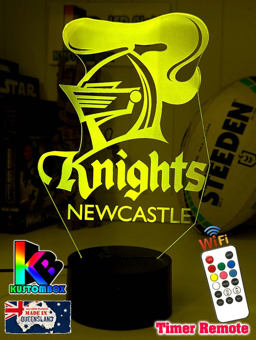 NEWCASTLE KNIGHTS Rugby League Football Club 3D LED Night Light - KustomboxNight Lights & Ambient LightingKustomboxStandard Size