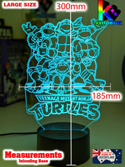 Ninja Turtles Personalised Name 3D LED Night Light Lamp - KustomboxNight Lights & Ambient LightingKustomboxStandard Size - No Name