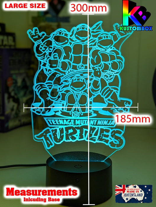 Ninja Turtles Personalised Name 3D LED Night Light Lamp - KustomboxNight Lights & Ambient LightingKustomboxStandard Size - No Name