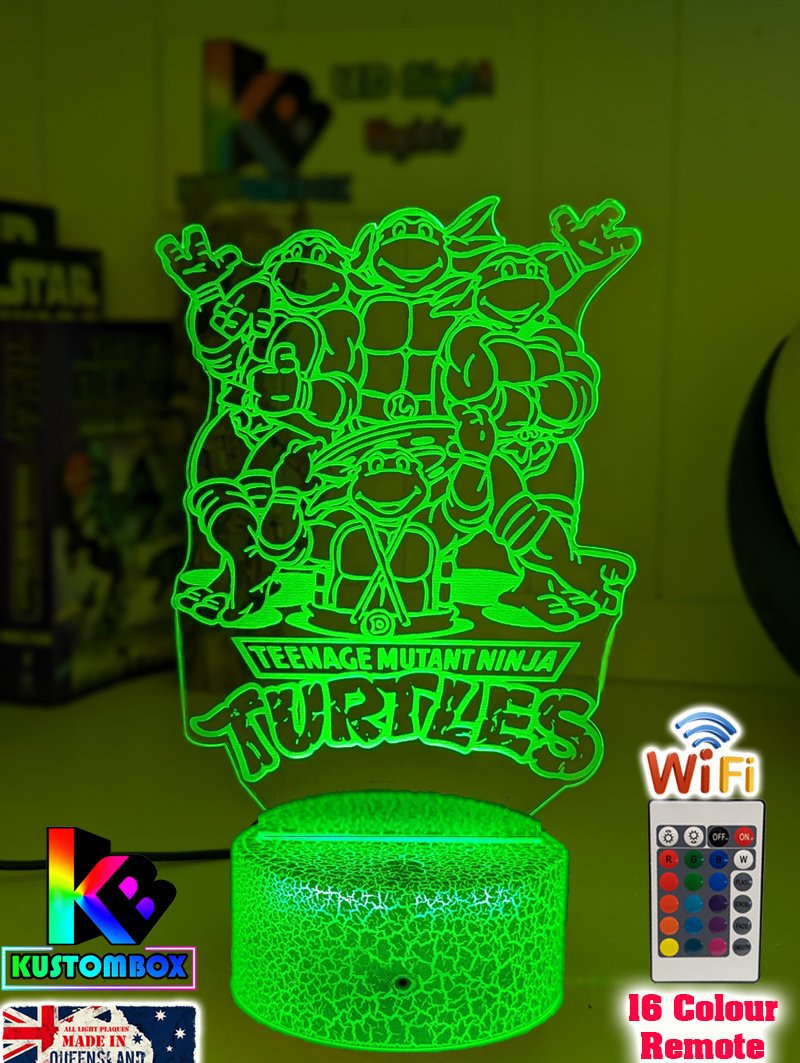 Ninja Turtles Personalised Name 3D LED Night Light Lamp - KustomboxNight Lights & Ambient LightingKustomboxStandard Size - No Name