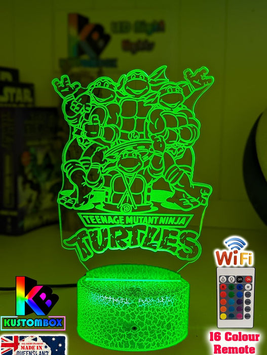 Ninja Turtles Personalised Name 3D LED Night Light Lamp - KustomboxNight Lights & Ambient LightingKustomboxStandard Size - No Name