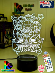 Ninja Turtles Personalised Name 3D LED Night Light Lamp - KustomboxNight Lights & Ambient LightingKustomboxStandard Size - No Name