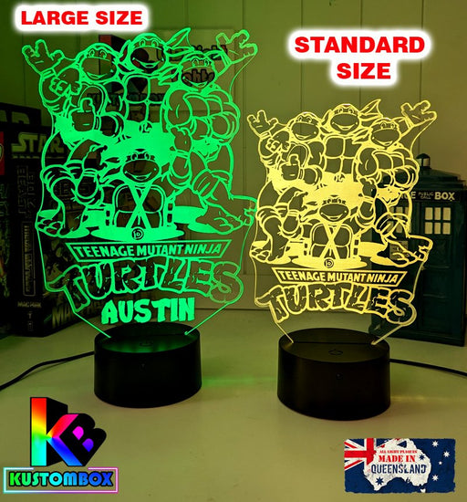 Ninja Turtles Personalised Name 3D LED Night Light Lamp - KustomboxNight Lights & Ambient LightingKustomboxStandard Size - No Name