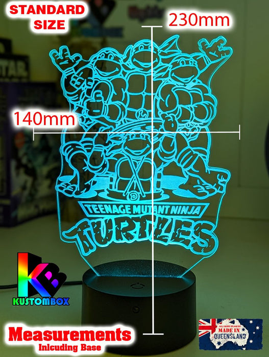 Ninja Turtles Personalised Name 3D LED Night Light Lamp - KustomboxNight Lights & Ambient LightingKustomboxStandard Size - No Name