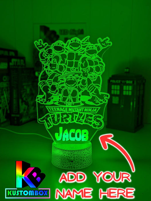 Ninja Turtles Personalised Name 3D LED Night Light Lamp - KustomboxNight Lights & Ambient LightingKustomboxStandard Size - No Name