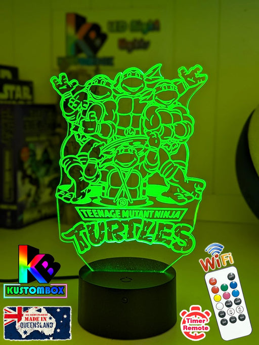 Ninja Turtles Personalised Name 3D LED Night Light Lamp - KustomboxNight Lights & Ambient LightingKustomboxStandard Size - No Name
