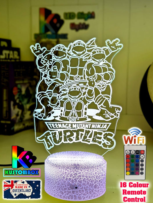 Ninja Turtles Personalised Name 3D LED Night Light Lamp - KustomboxNight Lights & Ambient LightingKustomboxStandard Size - No Name