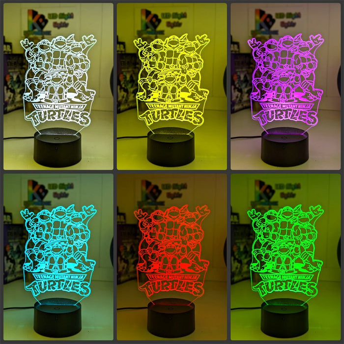Ninja Turtles Personalised Name 3D LED Night Light Lamp - KustomboxNight Lights & Ambient LightingKustomboxStandard Size - No Name
