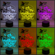 Noahs Ark Animals Personalised LED Night Light Kids Custom Name Bedroom Lamp - KustomboxNight Lights & Ambient LightingKustomboxLarge Light - Personalised name