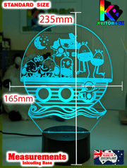 Noahs Ark Animals Personalised LED Night Light Kids Custom Name Bedroom Lamp - KustomboxNight Lights & Ambient LightingKustomboxStandard Light - Personalised name